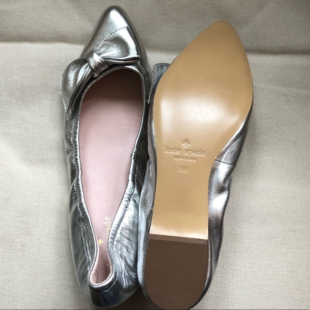 Kate Spade silver bow flats